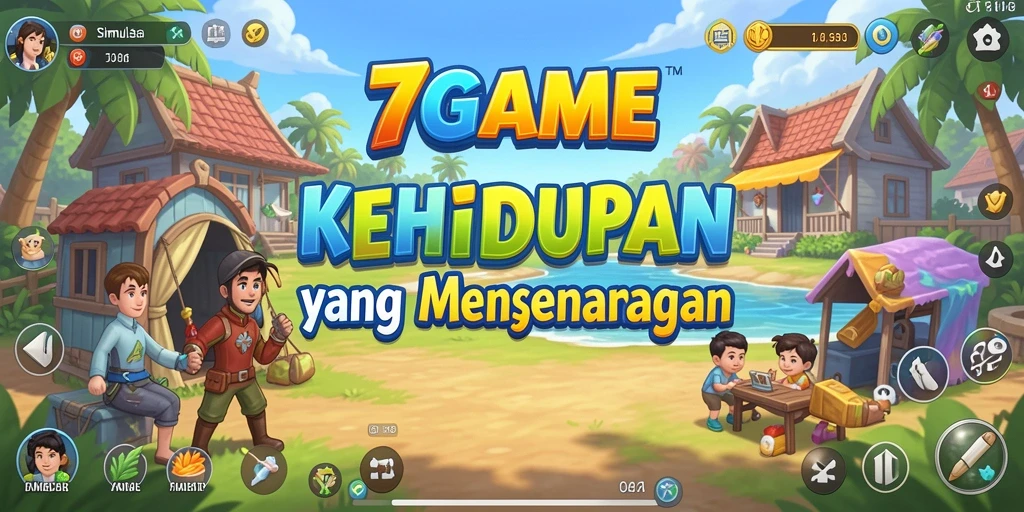 Tangkapan layar utama 7GAME menampilkan gameplay simulasi yang menarik.