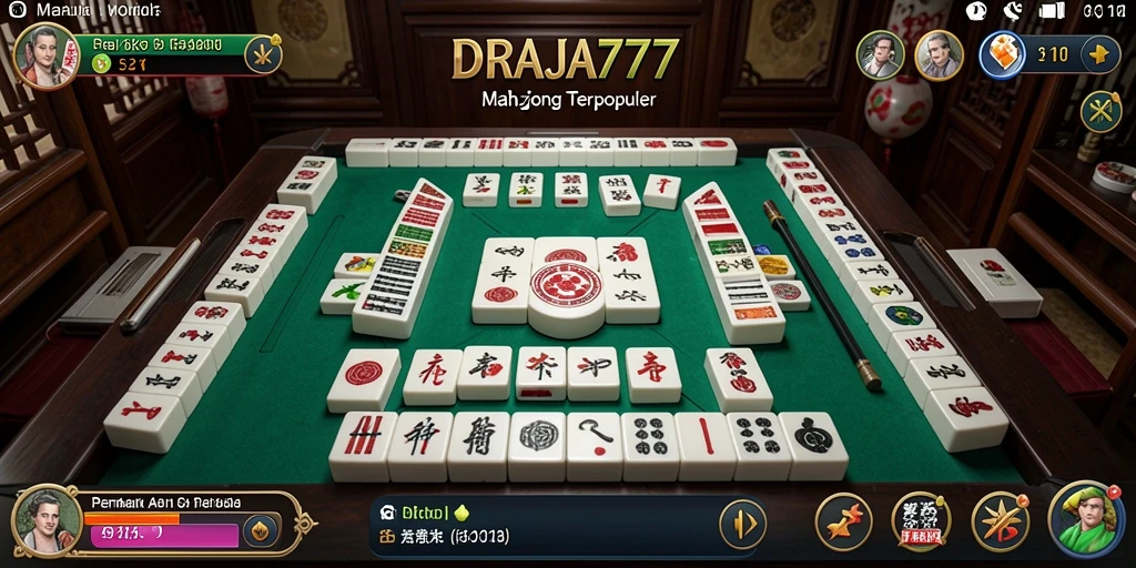 Tampilan gameplay seru dari DRAJA777 dengan ubin Mahjong.