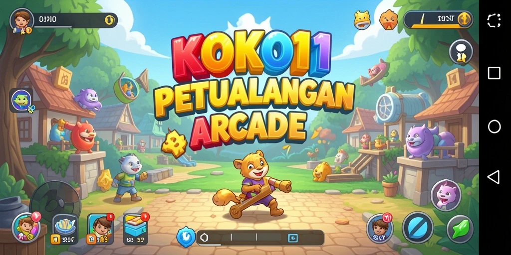 Screenshot KOKO11 menampilkan aksi seru dalam game Arcade yang penuh warna.