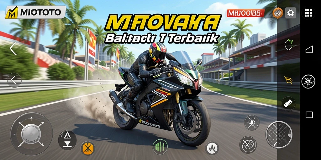 Tampilan gameplay balap motor yang mendebarkan dalam MIOTOTO.