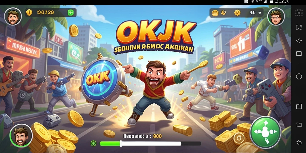 Tangkapan layar menampilkan gameplay seru dari OKJK.